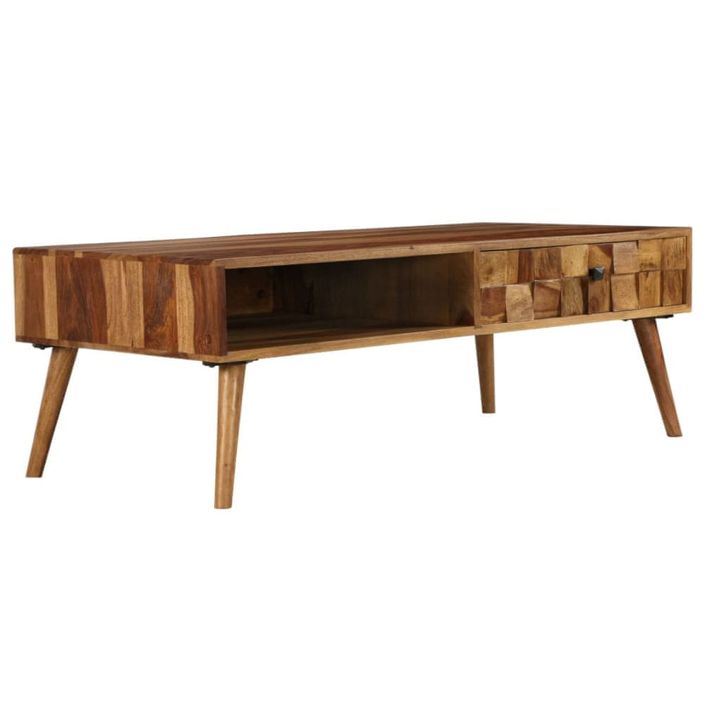 Vidaxl Konferenčný stolík, sheeshamové drevo s medovou povrchovou úpravou 110x50x37 cm